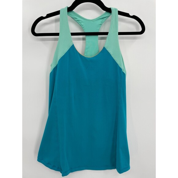 LULULEMON Blue Teal Racerback Workout Tank Top Size 8 - Picture 1 of 6